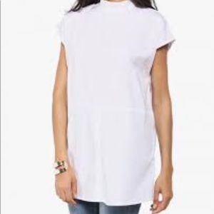 Noisy May White long Cotton Capsleeve Tunic